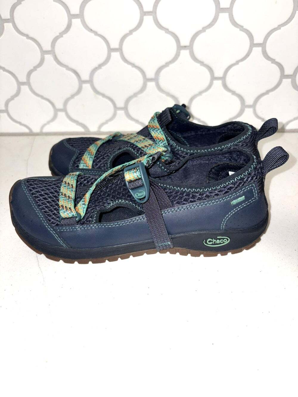 Chaco Odyssey Kids Junior Navy Blue Hiking Sport Water Shoes Size 4
